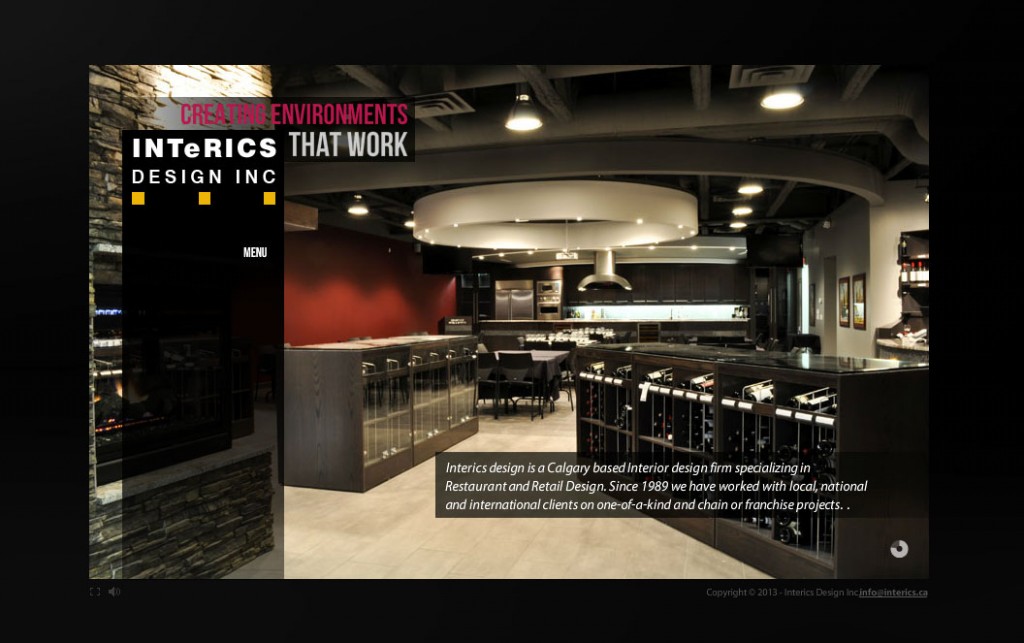 interics interior design portfolio website